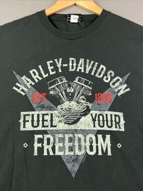 Harley Davidson Men’s Shirt Size XXL Black Short Sleeve Fuel Your Freedom SD